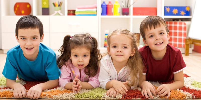 Kids in their room ready for their closeup